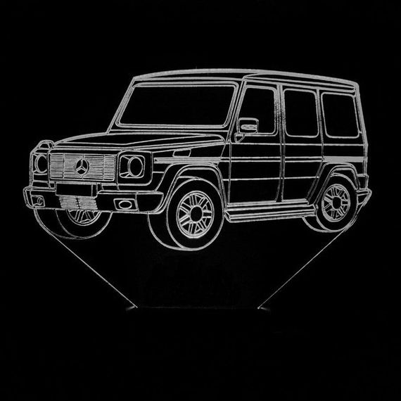 Акриловый светильник-ночник Mercedes-Benz G-Class белый tty-n002043
