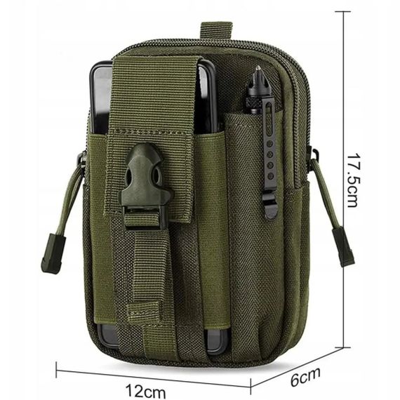 Тактическая сумка - подсумок для телефона, система MOLLE органайзер тактический из кордуры. Цвет: хаки PN-98 | Зображення 9