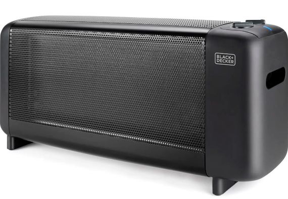 Мікатермічний обігрівач BLACK+DECKER 1500 Вт, площа обігріва 15 кв.м., підлоговий, чорний (BXMRA1500E)