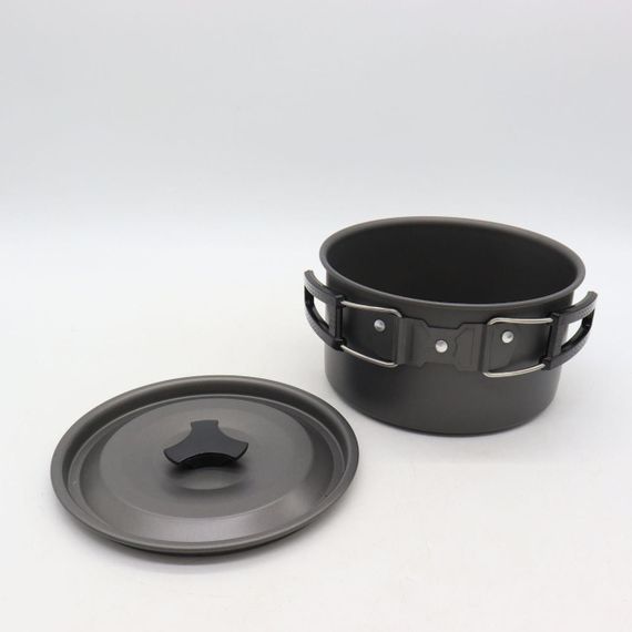 Алюмінієвий кемпінговий набір посуду 3в1, Cooking Set DS-308 / Туристичний посуд (чайник, кастрюля, сковорода) | Зображення 7