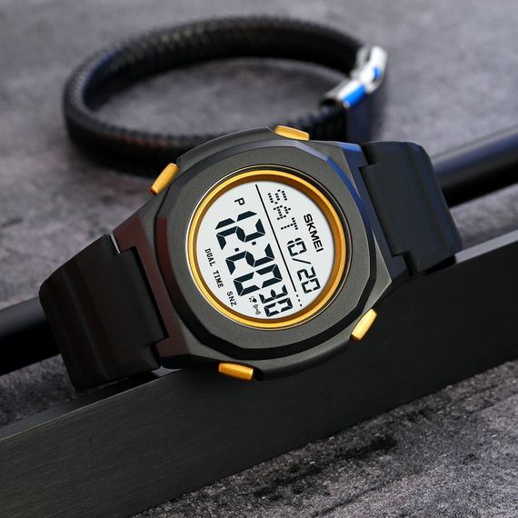 Чоловічий годинник Skmei 2023BKGD-WT Black-Gold White | Зображення 3