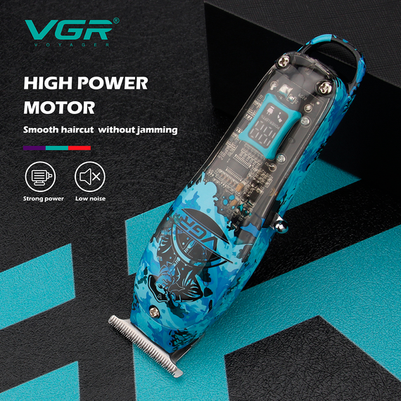 Триммер аккумуляторный VGR V-923, 4 насадки, LED дисплей | Зображення 4