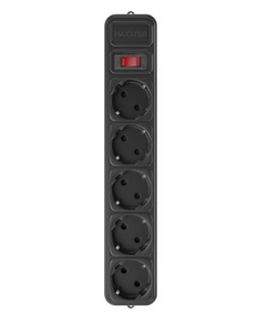 Фільтр мережевий 5 розеток 3м з вимикачем чорний SPM5-G-10B Maxxter