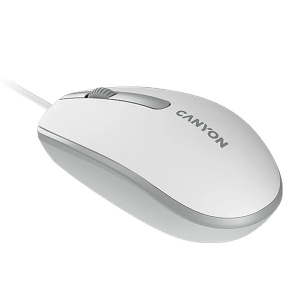 Мышь компьютерная проводная Canyon M-10 White/Gray CNE-CMS10WG светло-серая | Зображення 3
