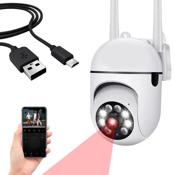 Вулична поворотна IP-камера з датчиком руху, 2MP, NJ PRO, IP360 / Бездротова WIFI камера відеоспостереження