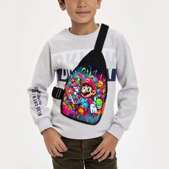 Сумка через плече дитяча Супер Маріо 29х17 см сумка слінг для хлопчика (02194)