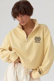 Жіночий теплий світшот із блискавкою на горловині - лимонний цвет, ONE SIZE (є розміри)