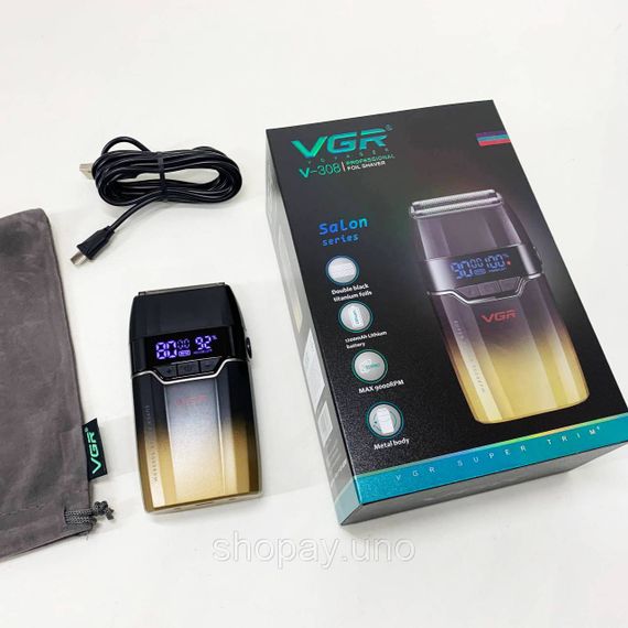 Портативная электробритва для бороды VGR V-308, Бритва для бороды электронная, Бритвы электрические CF-47 | Зображення 5