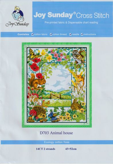Набір для вишивання за нанесеною схемою "Animal House". AIDA 14CT printed 43*52 см | Зображення 1