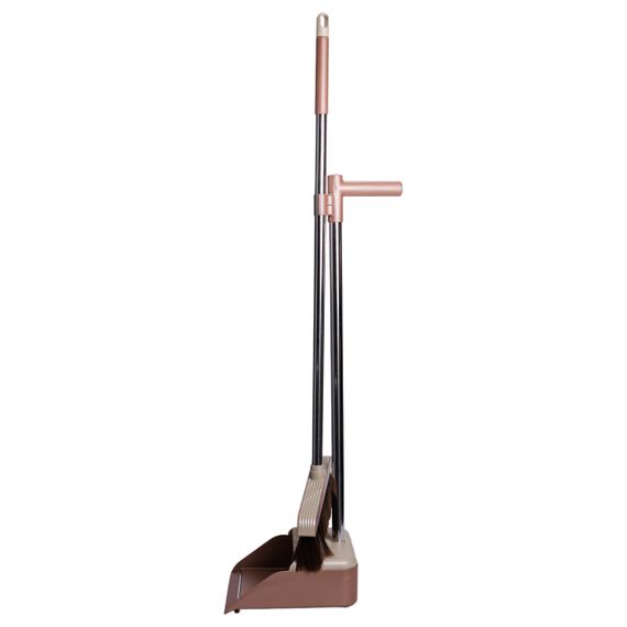 Набір віник та совок на довгій ручці для підлоги 27×25×103 (см) щітка віник для прибирання Сірий HP-35015-11G | Зображення 1