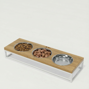 Миски на подставке для котов и маленьких собак Hollky Base Bar (3 × 0,45 л) Bar-54187-WHNT