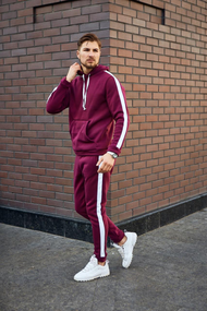 Костюм Лампас Зима бордо-белый S M, бордо-белый