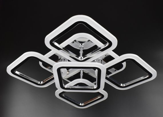 Люстра світлодіодна стельова LED світильник для квартири на стелю лед з пультом 26097 Хром 11х41х55 см.