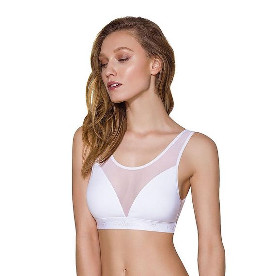 Топ з прозорою вставкою Passion PS002 TOP white, L