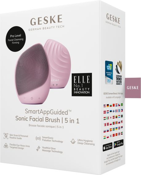 Електронна ультразвукова щітка для обличчя GESKE Sonic Facial Brush 5в1 pink | Зображення 7