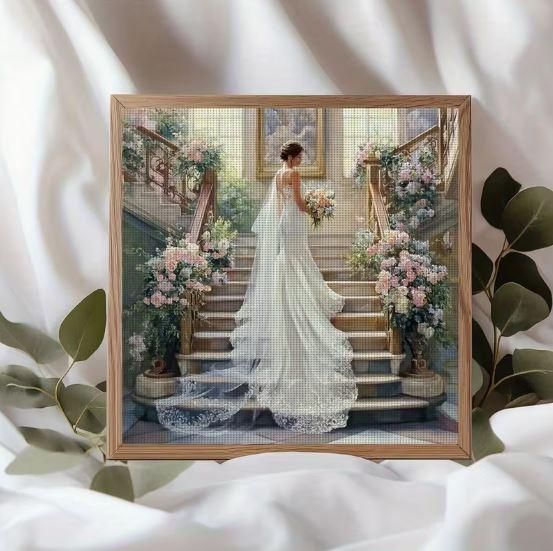 Набор для вышивки крестом JOZYSH "Невеста" 14CT, 50x50 см, канва Аида с нанесенным рисунком | Зображення 4