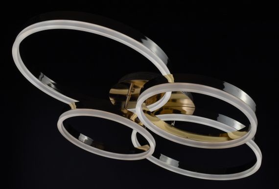 Люстра світлодіодна стельова LED світильник для квартири на стелю лед з пультом 27097 Золото 11х63х83 см. | Зображення 4