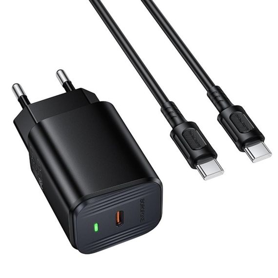 МЗП Borofone BAS84A Star PD25W (1USB-C) + кабель Type-C to Type-C Black | Зображення 5
