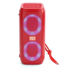 Портативная колонка TG333 2x5W с RGB подсветкой. Цвет: красный