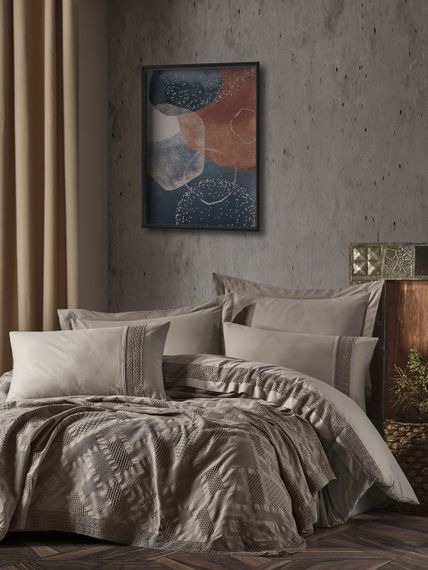 Комплект постільної білизни з покривалом Saheser Ranforce 200 х 220 см Freya Vizon