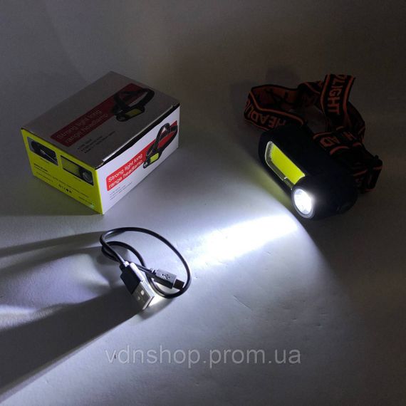 Головний ліхтар акумуляторний світлодіодний потужний WH-1707-XPE+COB, Компактний налобний ліхтар LR-29 | Зображення 2