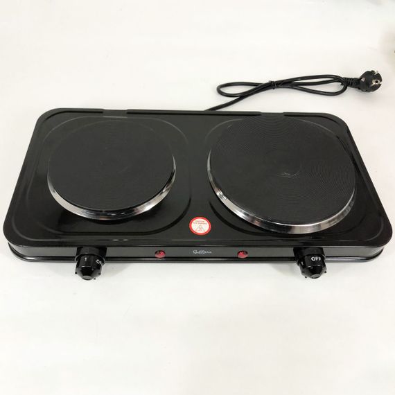 Плитка настільна електрична Suntera DP-1935B, 2500 W, 2 конфорки різного діаметру. Колір: чорний | Зображення 4