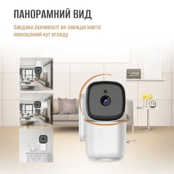 Умная WiFi IP камера для дома видеонаблюдения Noxon Smart Camera 360 охрана для вашего дома и квартиры без слепых зон с | Зображення 2