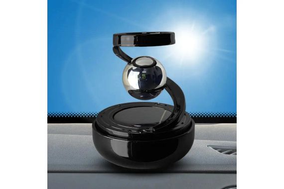 Автомобільний освіжувач повітря/ ароматизатор на сонячній енергії/ левітація кільця/ чорний з кулькою | Зображення 1