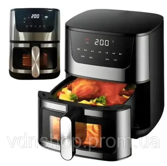 Аерогриль Rainberg RB 2268 4200W аерофрітюрниця безмасляна для приготування без олії з регулюванням температури 8 л