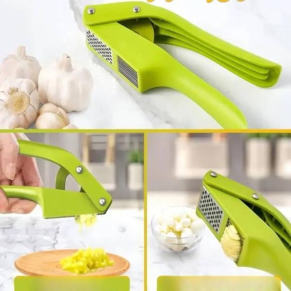 Прес для часнику подрібнювач ручний 2в1 Garlic Slicer Салатовий