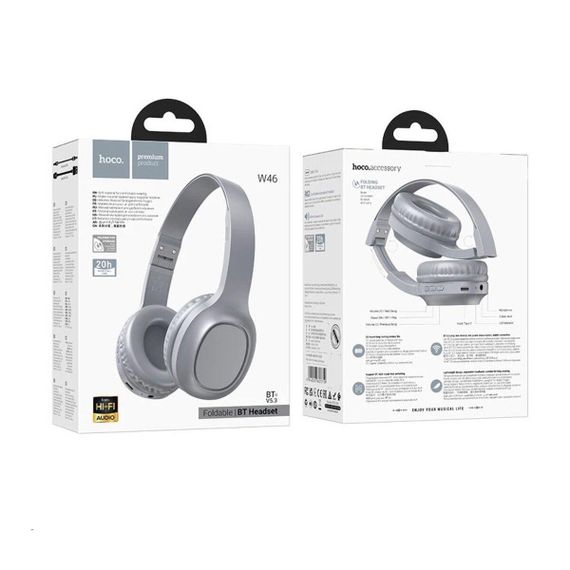 Бездротові навушники HOCO W46 Charm BT headset Light Blue Gray | Зображення 2