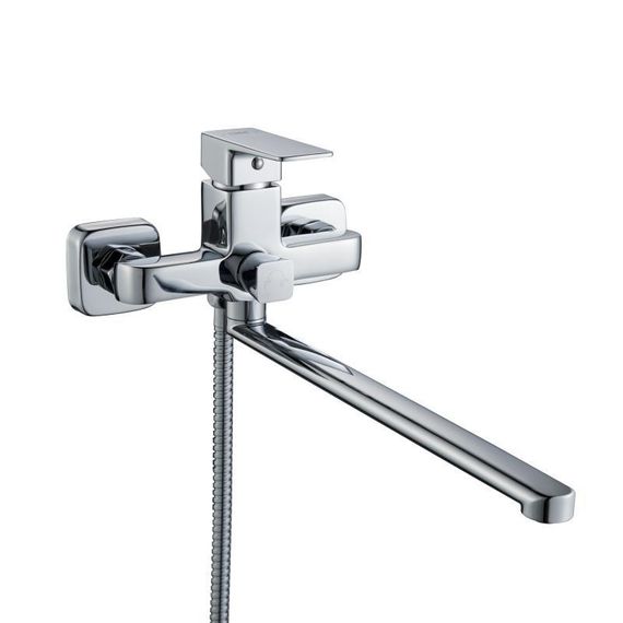 Смеситель латунный для ванны Lidz Orion 005 с поворотным изливом (c душевым гарнитуром) (k35) LDORI005CRM48094 Chrome | Зображення 2