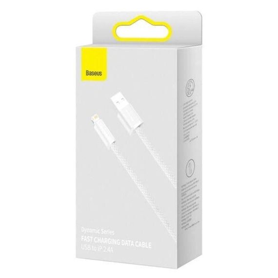 Дата кабель Baseus Dynamic Series USB to Lightning 2.4A (1m) (CALD000402) White | Зображення 2