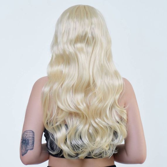 Перука довга кучерява з чубчиком Fetish Hair світлий блонд, 60 см | Зображення 2