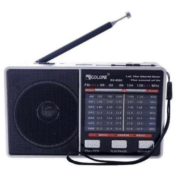 Радио GOLON RX-8866 цифровой портативный радиоприемник с фонариком функцией PowerBank | Зображення 2
