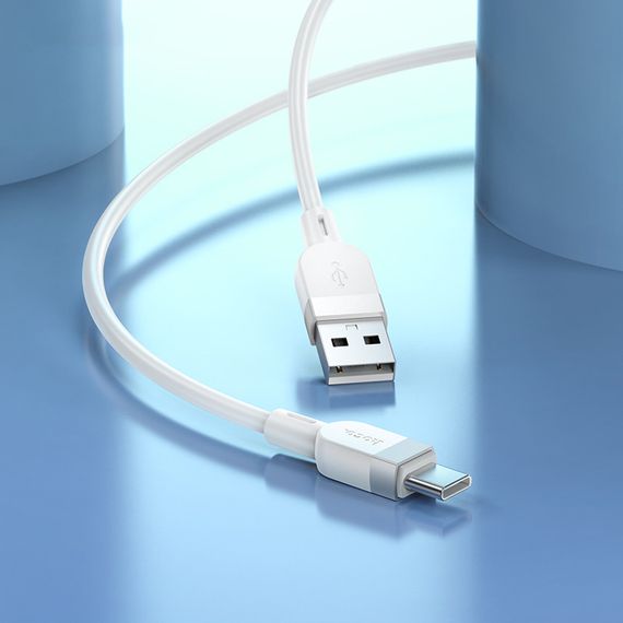 Дата кабель Hoco X109 Energy silicone USB to Type-C (1m) White | Зображення 2