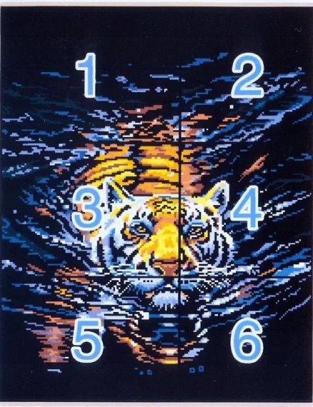 Набор для вышивания по нанесённой на канву схеме "Tiger in water". AIDA 14CT printed 40*48 см | Зображення 2