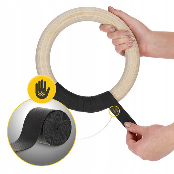 Гімнастичні кільця 4FIZJO дерев'яні, регульовані Black/Green (P-5905973402736) | Зображення 4