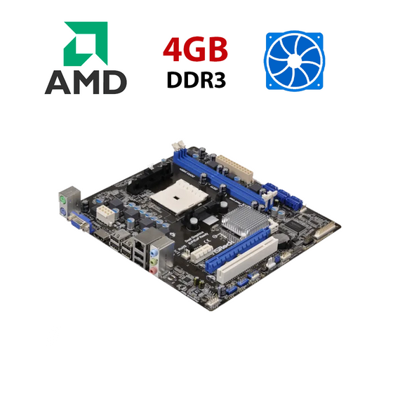 Комплект: Материнская плата AsRock A55M-HVS / AMD A4-3300 (2 ядра по 2.5 GHz) / FM1 / 4 GB DDR3 / AMD Radeon HD 6410D + Кулер б/у