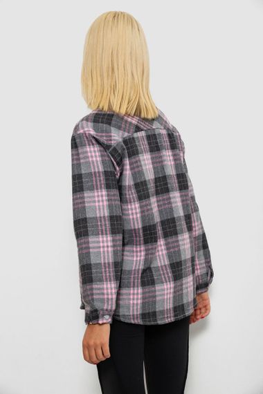 Рубашка женская в клетку, цвет серый, 244R1070-2 | Зображення 4