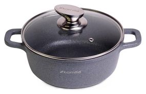 Каструля Kamille Landes Grey 6.5л з литими алюмінієвими ручками