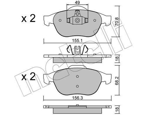 Колодки тормозные передние Renault Megane II 04-09 Scenic II III Grand Scenic II III 03- 22-0336-2 | Зображення 1