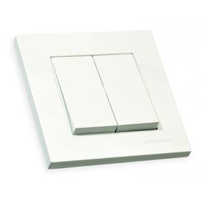 Вимикач 2 кл, 10 А, RITA, Mutlusan, білий (арт.47-00-01)