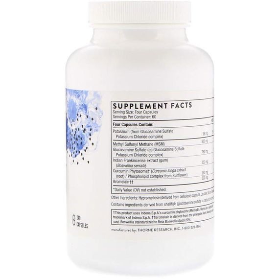 Глюкозамін і MSM, AR-Encap, Thorne, 240 капсул | Зображення 1