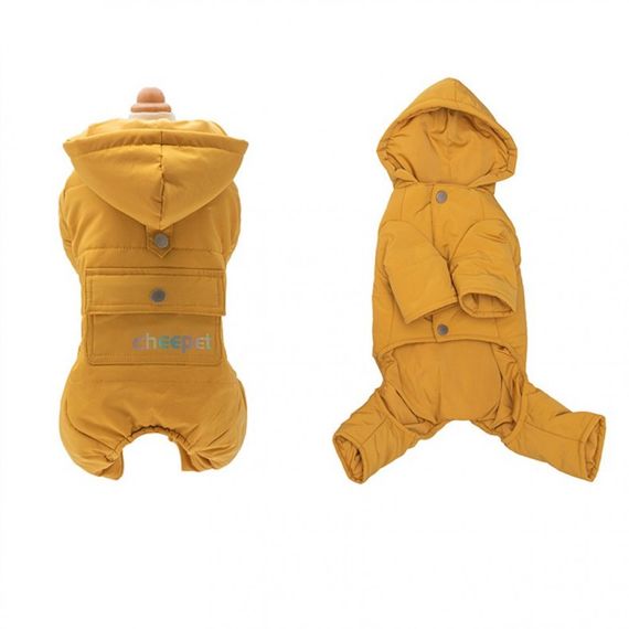 Зимний комбинезон для собак Cheepet "Карман" желтый | Зображення 1