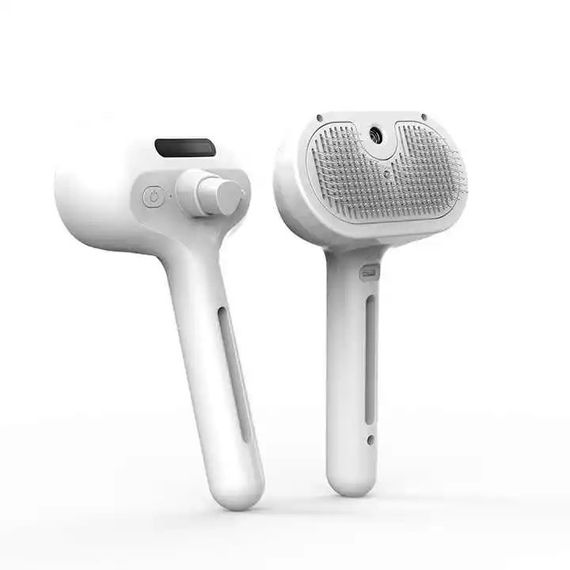 Паровая Портативная Щетка Спрей Для Животных Массажер 3в1 Для Влажного и Сухого Вычесывания Кошек и Собак Белая