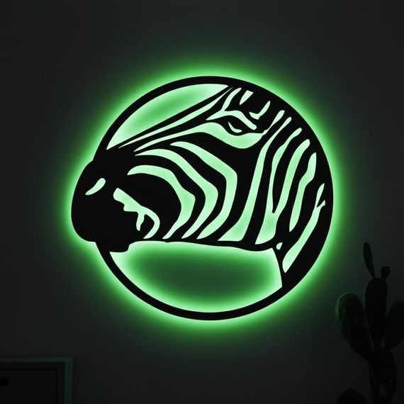 Панно декоративне картина на стіну Зебра LED підсвітка 400х375 acr-p000113 | Зображення 2