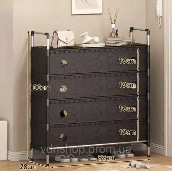 Полиця для взуття SKLM-32-LT6205 чорна 6 полиць | Зображення 2