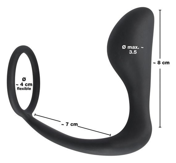 Ерекційне кільце з анальною пробкою - Black Velvets Ring & Plug | Зображення 9