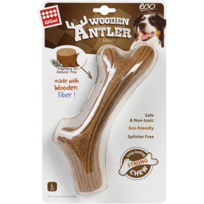 Игрушка для собак GiGwi Wooden Antler Рог жевательный L (2343) - Топ Продаж! | Зображення 1